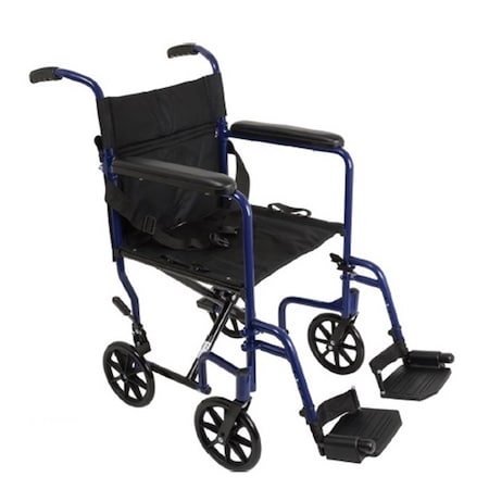 Roscoe Medical 19 in. Aluminum with Swing Away Footrests, Blue TCA1916BL